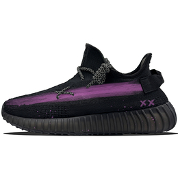 Adidas Дышащие нескользящие низкие повседневные кроссовки Yeezy Boost 350 V2 унисекс, цвет черный, фиолетовый hq4540(team478-梦幻玫光) | black purple