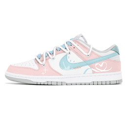 Nike Кроссовки для скейтбординга Dunk Joy Lemon с противоскользящим покрытием, износостойкие, женские, розовые, белые, синие dd1503-103(team399-泡泡雪芙) | pink white blue