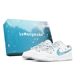 Nike Кроссовки для скейтбординга Dunk Joy Lemon с низким верхом, противоскользящие, женские, сине-белые dd1503-103(team778-幸运小熊s-box) | blue white