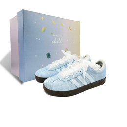 Adidas Кроссовки для скейтбординга VL COURT 2.0 Sea's Tears Box Slip Resistant Balance Low Top, светло-голубые hq1802(team653-海的眼泪 礼盒版） | light blue