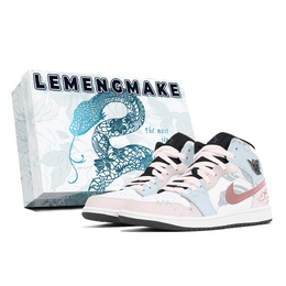 Jordan Баскетбольные кроссовки Air 1 Joy Lemon, износостойкие, винтажные, среднего размера, белые, унисекс dq8426-001(team399-茉莉详蛇s-box) | white