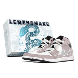 Jordan Баскетбольные кроссовки Air 1 Joy Lemon, износостойкие, нескользящие, винтажные, среднего размера, унисекс, серо-розовые dq8426-001(team399-福运滔滔s-box) | gray pink