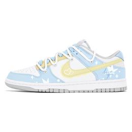 Nike Кроссовки для скейтбординга Dunk Joy Lemon с противоскользящим покрытием, износостойкие, женские, синие, белые, желтые dd1503-103(team778-冷萃恋人) | blue white yellow