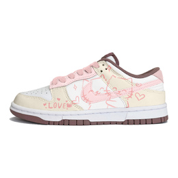 Nike Кроссовки для скейтбординга Dunk Joy Lemon с противоскользящим покрытием, износостойкие, женские, розово-желтые fz3611-208(team778-奶糕小猫) | pink yellow