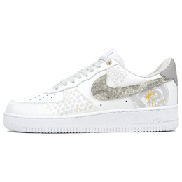 Nike Кроссовки для скейтбординга Air Force 1 High '07, износостойкие, низкие, унисекс, белые, серые cw2288-111（team4-白鳞灰蟒） | white gray