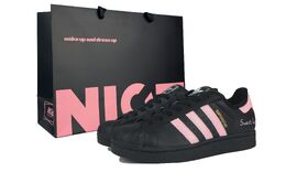 Adidas Кроссовки для скейтбординга Superstar 2, женские, низкие, розовые ji0079(team1090-甜心) | black pink