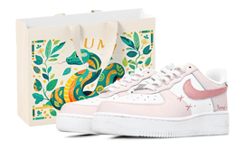Nike Кроссовки Air Force 1 с противоскользящим износостойким низким верхом для скейтборда, унисекс, розовые cw2288-111(team369-春日少女box) | pink