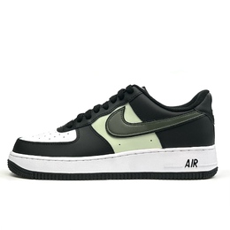 Nike Кроссовки для скейтбординга Air Force 1 Green Shadow Spirit Wind с противоскользящим износостойким верхом, унисекс, черные, белые, зеленые dv0788-001（team801-风吹麦田） | black white green