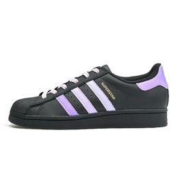 Adidas SUPERSTAR противоскользящие износостойкие низкие кроссовки для скейтбординга унисекс, черные, фиолетовые eg4959(team801-仲夏紫藤) | black purple