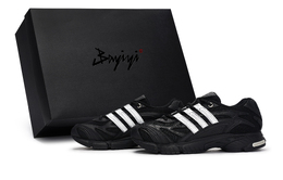 Кроссовки Temper Run 2.0, повседневные, унисекс, низкие, черные/серебристые Adidas, Black Silver jh7143(team80-男女款静谧银月s-box) | black silver