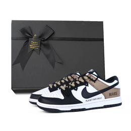 Nike Кроссовки для скейтбординга Dunk, устойчивые к истиранию, унисекс, черные, белые, коричневые dd1391-100（team384-mars box) | black white brown