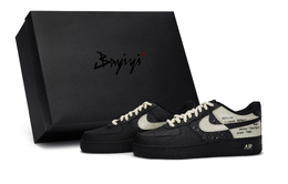 Nike Кроссовки для скейтбординга Air Force 1 унисекс, низкие, коричневые, кофейные cw2288-001(team80-男女最初六人s-box） | black brown coffee