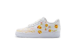 Nike Кроссовки для скейтбординга Air Force 1 с противоскользящим износостойким верхом, женские, белые, желтые dd8959-100（team719-粉色闪电） | white yellow