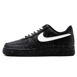 Nike Кроссовки для скейтбординга Air Force 1 1 07 с противоскользящим износостойким верхом, унисекс, белые, черные cw2288-001(teamy-男女款泼墨星空白黑) | black white