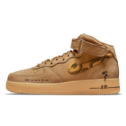 Nike Кроссовки Air Force 1 Snake Year Wheat Paper Cutting, противоскользящие, износостойкие, средней высоты, для скейтбординга, унисекс, коричневые dj9158-200(team10-小麦剪纸) | brown