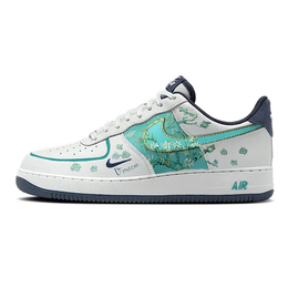 Nike Кроссовки Air Force 1 Green Rose, противоскользящие и износостойкие, легкие, низкие, унисекс, белые, зеленые hm9483-001(team56-绿色蔷薇) | white green