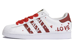 Adidas Кроссовки для скейтбординга Superstar, унисекс, низкие, белые/красные eg4958(teamk-心系于你) | red