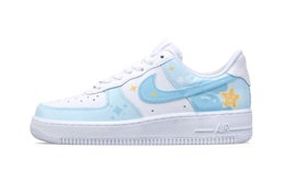Nike Кроссовки для скейтбординга Air Force 1 Dream Stars с противоскользящим покрытием, износостойкие, женские, небесно-голубые dd8959-100（team144-梦幻星辰） | sky blue