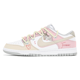 Nike Кроссовки для скейтбординга Dunk Joy Lemon с противоскользящим покрытием, износостойкие, женские, белые, желтые, розовые dd1503-103(team778-爱意栖息) | white yellow pink