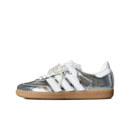 Adidas Кроссовки для скейтбординга SAMBA OG Silver Mist с антискользящим покрытием, износостойкие, женские, серебристые jr0035(team619-银雾) | silver