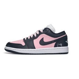 Jordan Кроссовки Air 1 Fantasy Pink Cool Kitty Low Top для скейтбординга унисекс, черно-розовые dc0774-101(team1093-幻粉酷行） | black pink