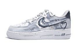 Nike Кроссовки Air Force 1 Graffiti Memory с антискользящим покрытием, износостойкие, низкие, для скейтбординга, унисекс, серо-белые cw2288-111(team997-涂鸦记忆) | gray white