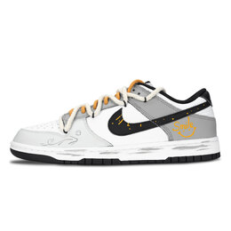 Nike Кроссовки для скейтбординга Dunk Black White Smile с противоскользящим покрытием, износостойкие, унисекс, белые, серые dd1391-100（team883-smile） | white gray