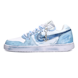 Nike Кроссовки для скейтбординга EBERNON Lively Island, Ocean Slip, низкие, унисекс, синие, белые aq1775-100(team799-海洋) | blue white