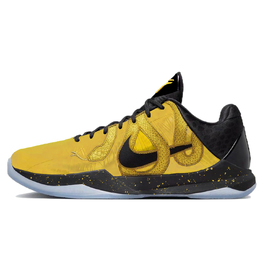 Nike Баскетбольные кроссовки Kobe 5 с защитой от скольжения, износостойкие, низкие, мужские, черно-золотые ib4481-500(team667-男款金蛇狂舞) | gold