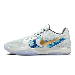 Nike Баскетбольные кроссовки Ja 2 темно-синие летние морские волны с низким берцем и нескользящей подошвой, мужские, белые fz1516-001(team366-夏日海浪) | white