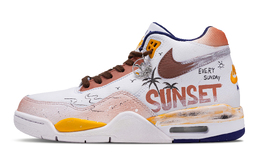 Nike Баскетбольные кроссовки Flight Legacy Capri Coast Cushioning Mid Top Vintage, мужские, белые, коричневые bq4212-102(team960-卡普里海岸) | white brown