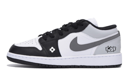 Jordan Баскетбольные кроссовки Air 1 Urban Chic Style Vintage Low Top, мужские, белые, темно-серые 553558-131(team85-翩跹烟灰) | white