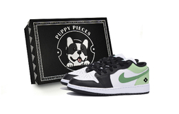 Jordan Баскетбольные кроссовки Air 1 Low Top Vintage, мужские, белые, зеленые 553558-131(team85-樱花抹茶as-box) | white green