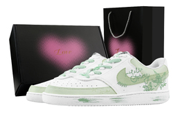 Nike Кроссовки Court Vision 1 Mint, Heart Box, износостойкие, низкие, для скейтбординга, мужские, зеленые, белые dh2987-101(team529-薄荷-爱心礼盒) | green white