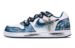 Nike Низкие износостойкие кроссовки для скейтбординга EBERNON Exotic Knight, мужские, белые, синие if0847-141(team864-异域骑士) | white blue