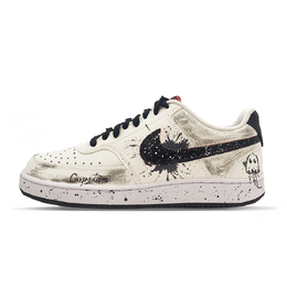 Nike Низкие кроссовки Court Ink Stain Ghost, устойчивые к истиранию, для скейтбординга, мужские, бежево-черные dm1187-101(team557-墨渍幽灵） | beige black