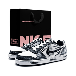 Nike Износостойкие низкие кроссовки для скейтбординга EBERNON, мужские, черно-белые aq1774-102(team1108-夜幕涂鸦ld) | black white