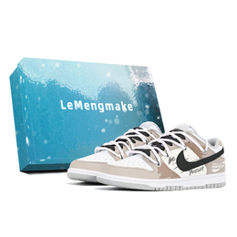Nike Кроссовки для скейтбординга Dunk, износостойкие, низкие, мужские, черные, белые, коричневые dd1391-103(team778-马卡龙涂鸦s-box) | black white brown