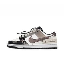 Nike Кроссовки для скейтбординга Dunk San Chuang, Iris, износостойкие, низкие, мужские, коричневые, белые dd1391-100(team821-莺尾花) | brown white