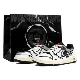 Кроссовки для скейтбординга Full Force, мужские, низкие, черно-серые Nike, Black White fb1362-101(team1024-简约线条s-box) | black white