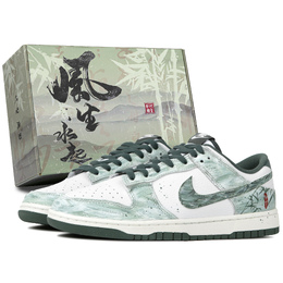 Nike Кроссовки для скейтбординга Dunk Low Top, мужские, белые, зеленые hf2874-001（team4-墨竹2.0sbox） | white green