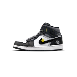 Jordan Баскетбольные кроссовки Air 1 Low Year Of The Snake Black Armor Mid-Top Vintage, мужские, черно-белые 852542-100（team839-男款黑铠甲） | black white