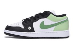 Jordan Баскетбольные кроссовки Air 1 Low Top Vintage, мужские, белые, зеленые 553558-131(team85-花瓣苍葭) | white green