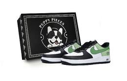 Nike Кроссовки Air Force 1 Puppy Fragment, Special Shoe Box, низкие, мужские, для скейтбординга, белые, зеленые dv0788-001(team85-双翮抹茶as-box) | white