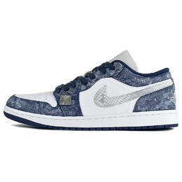 Jordan Баскетбольные кроссовки Air 1 NR Gift Low Top Vintage, мужские, сине-белые 553558-141(team679-冰花蓝雨) | ice flower blue rain
