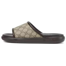 Gucci Кроссовки Persuit Supreme Slide бежевого и черного цветов 816356 96gi0 9744 | original shoe box included