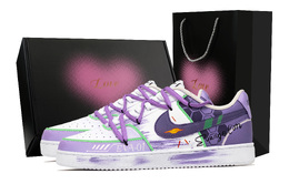 Nike Кроссовки Court Vision 1 Evangelion 01 с низким верхом, противоскользящие, износостойкие, мужские, фиолетовые dh2987-101（team1171-初号机-礼盒） | purple