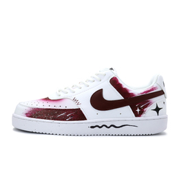 Nike Кроссовки для скейтбординга Court Vision 1, мужские, низкие, бордовые dh2987-101(team1035-酒红流星蛇) | white