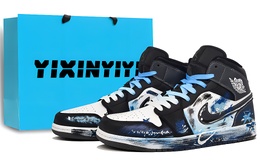 Баскетбольные кроссовки Air 1 Abrasion Resistance Mid Top Vintage, мужские, цвет Ice Blue Jordan, Ice Blue (Shopping Bag) dq8426-001(team400-冰焰燃祭男女款蓝) | ice blue (shopping bag)
