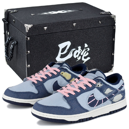 Nike Кроссовки для скейтбординга Dunk Anti Slip, износостойкие, синие, мужские hf3141-400(team96-夏日海岸s-box) | blue gift box 1